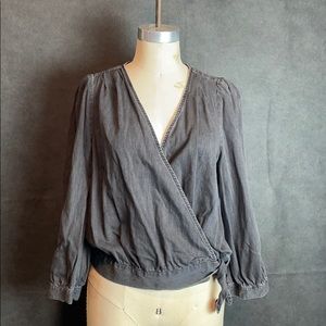 Madewell Washed Black Chambray Blouse Shirt
